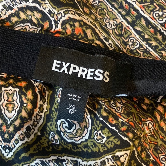 Express Bohemian Satin Patterned Midi Skirt - Picture 2 of 5